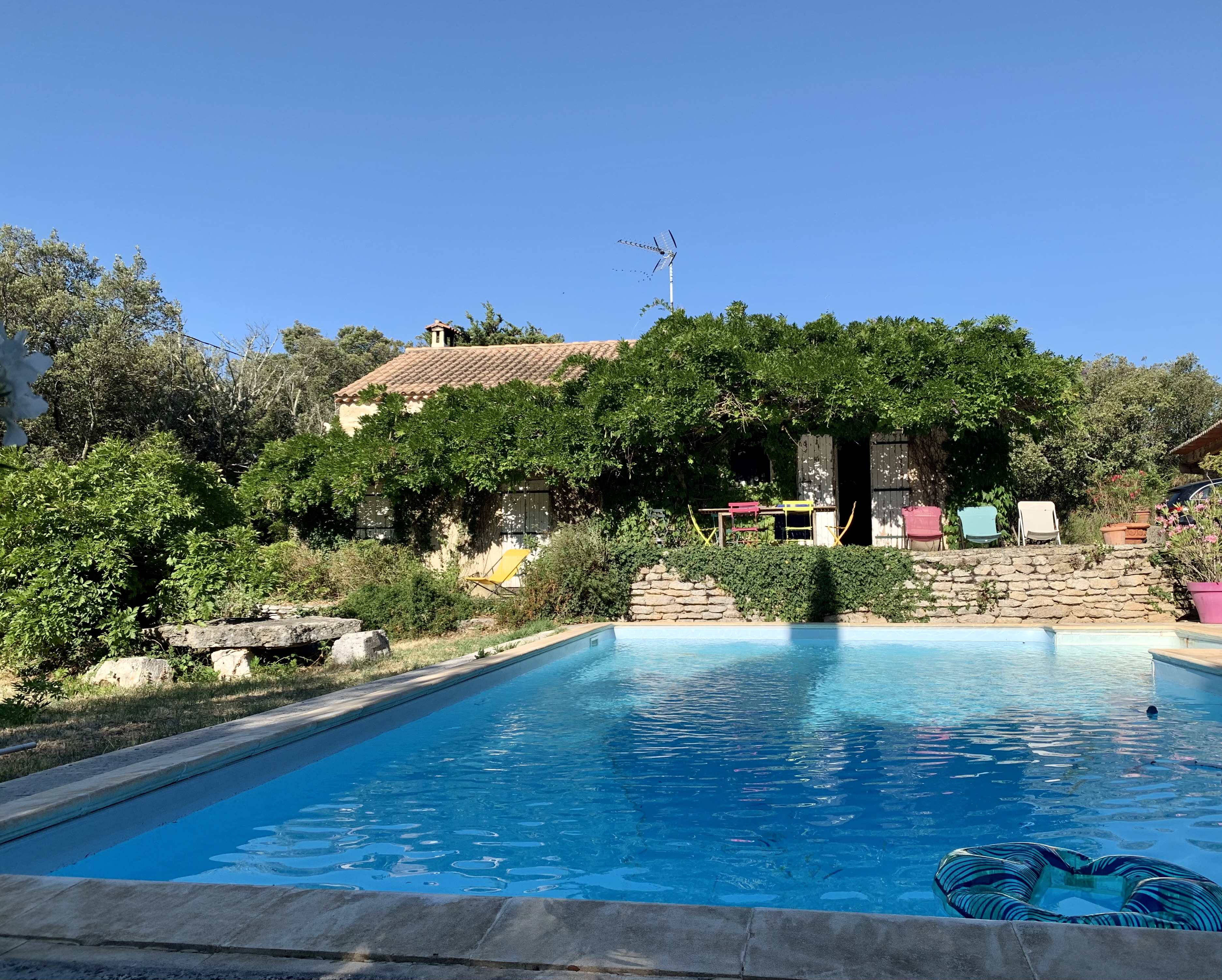 Private pool and terrace at Mas des Piaunes